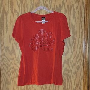 Harley-Davidson Women's Vibrant Red Sequin Tee